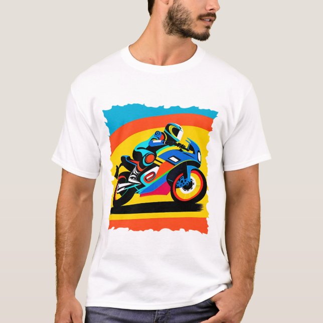 T-shirt Motocyclette à grande vitesse (Devant)