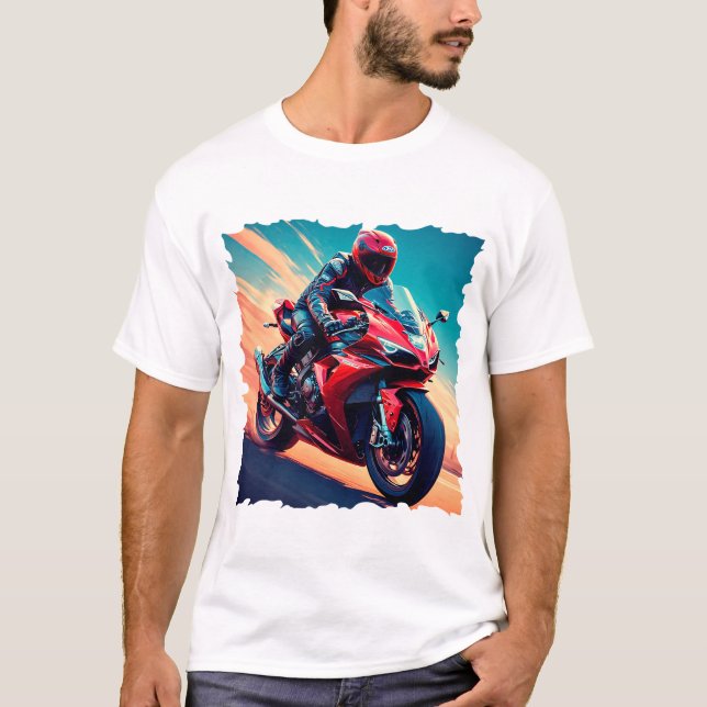 T-shirt Motocyclette à grande vitesse (Devant)