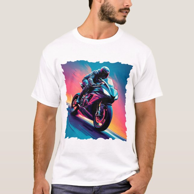 T-shirt Motocyclette à grande vitesse (Devant)