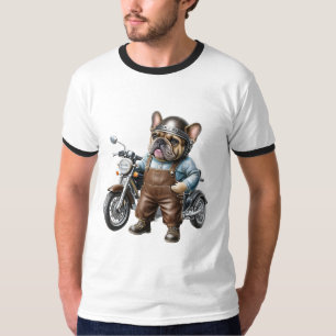 T-shirt Motocyclette Bouledogue Français Bouledogue França
