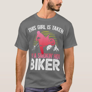 T-shirt Motocyclette Cette Fille Est Prise Par Un Ho Fumeu