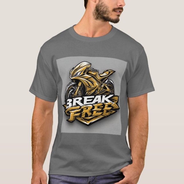 T-shirt Motocyclette dynamique avec typographie audacieuse (Devant)