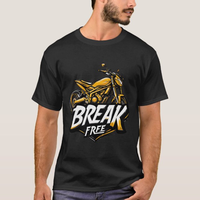 T-shirt Motocyclette dynamique avec typographie audacieuse (Devant)