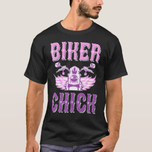 T-shirt Motocyclette Fille Femmes Vélo Chick Vélo Sp