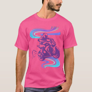 T-shirt Motocyclette Motos Moto Violet Tourbillon