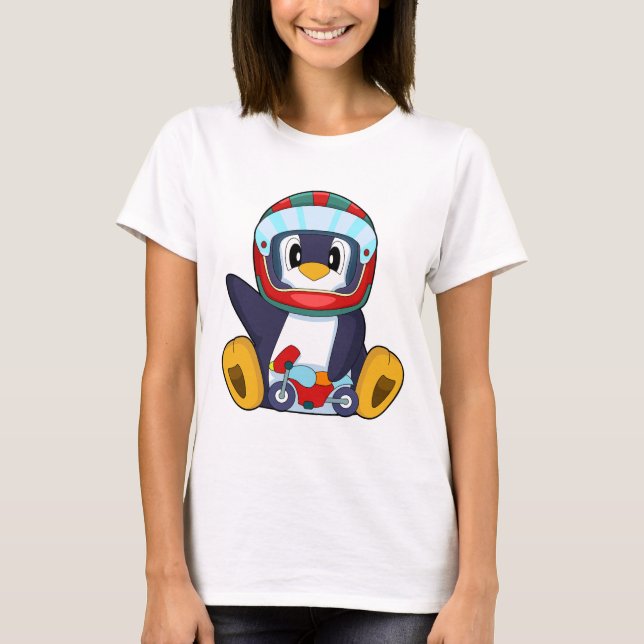 T-shirt Motocyclette Pingouin (Devant)