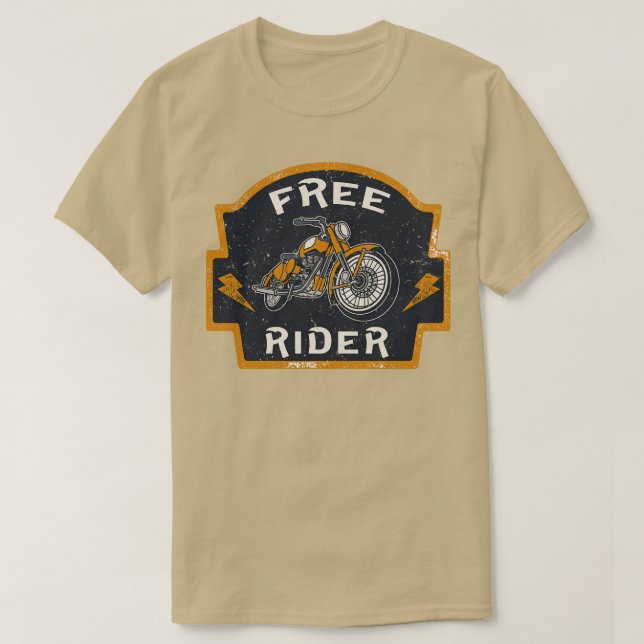 T-shirt Motocyclette Rider Gratuitement Vintage (Design devant)