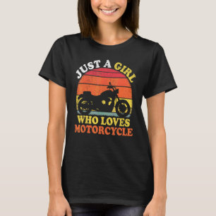 T-shirt Motocyclette Vintage Juste Une Fille Qui Aime Moto