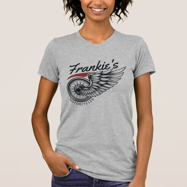 T-shirt Motocyclettes Personnalisées Pneu Volant Magasin d (Devant)