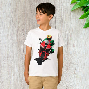 T-shirt Motocycliste chevauchant un Sportbike Rouge