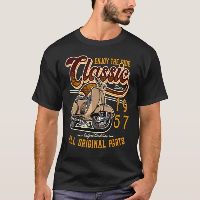 T-shirt Motocycliste classique cycliste 1957 (Devant)