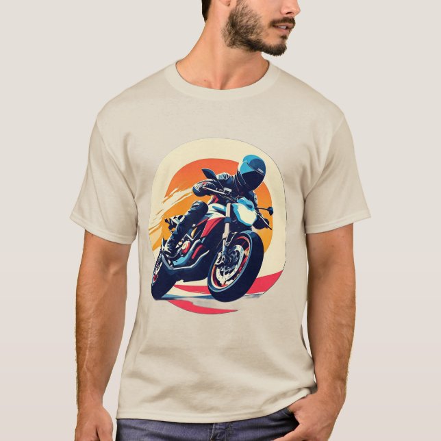 T-shirt Motocycliste en course (Devant)