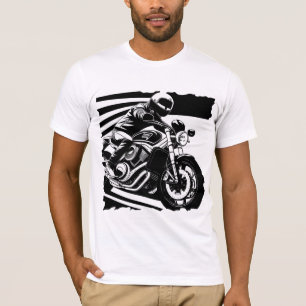 T-shirt Motocycliste prenant un virage avec un Cruiser élé