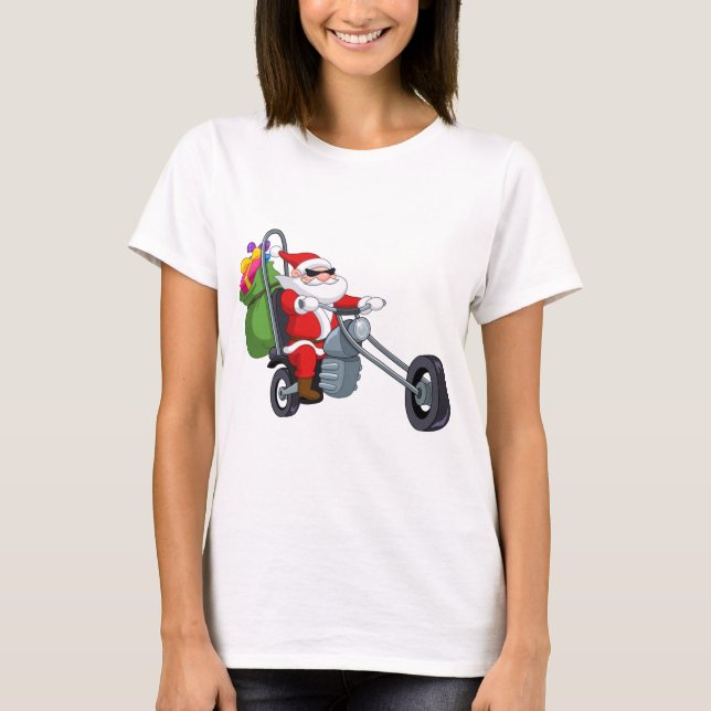 T-shirt motocycliste santa claus (Devant)