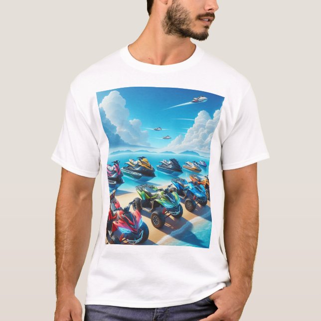 T-Shirt  Motomarines, scooters des mers et VTT Pla (Devant)