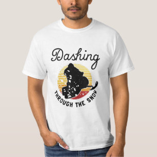 T-shirt Motoneige - Dashing À Travers La Neige