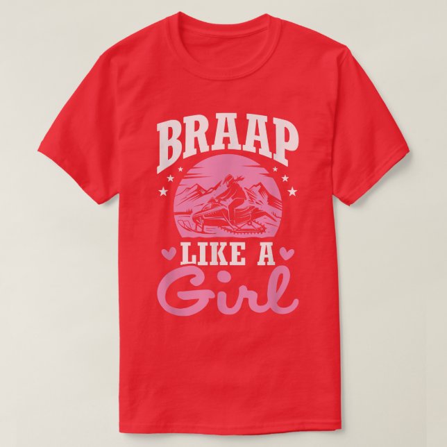 T-shirt Motoneige motoneige motoneige Braap Girl Snowm (Design devant)