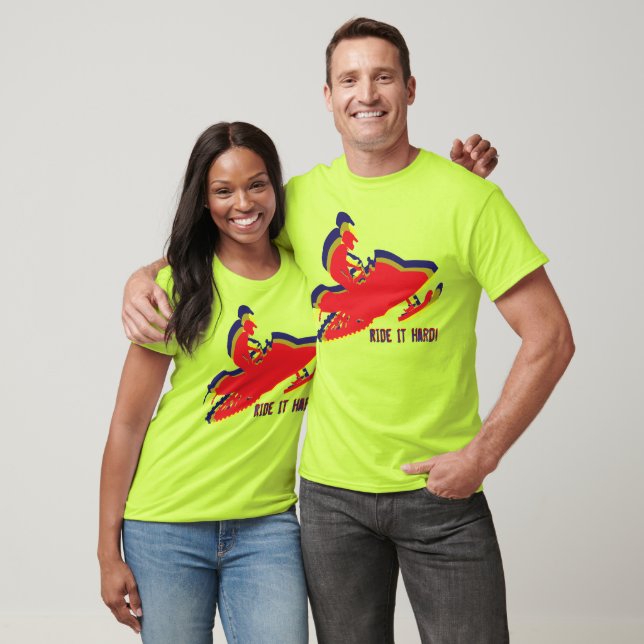 T-shirt Motoneige / Ride it Hard! (Unisexe)