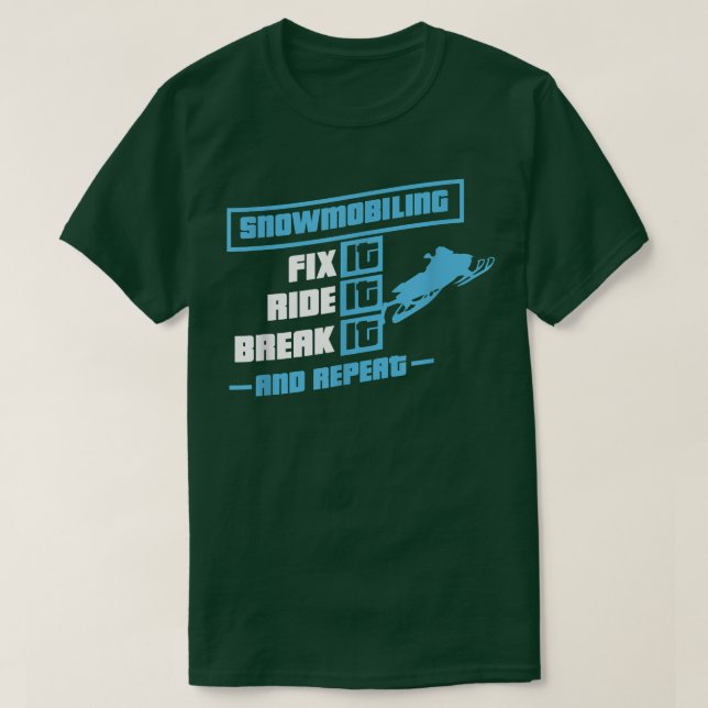 T-shirt Motoneige Snow Mobile Chat à neige (Design devant)