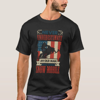 T-shirt Motoneige Vieux homme hiver Motoneige neige extéri