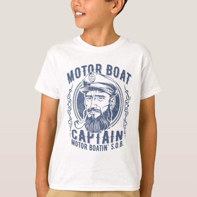 T-shirt Motor Boat Captain Funny Pontoon Boating Motor Boa (Devant)