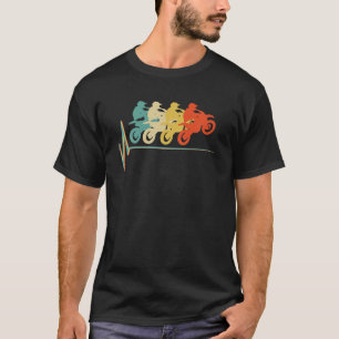 T-shirt Motorcross Vintage Heartbeat Motorcycle Moker Helm