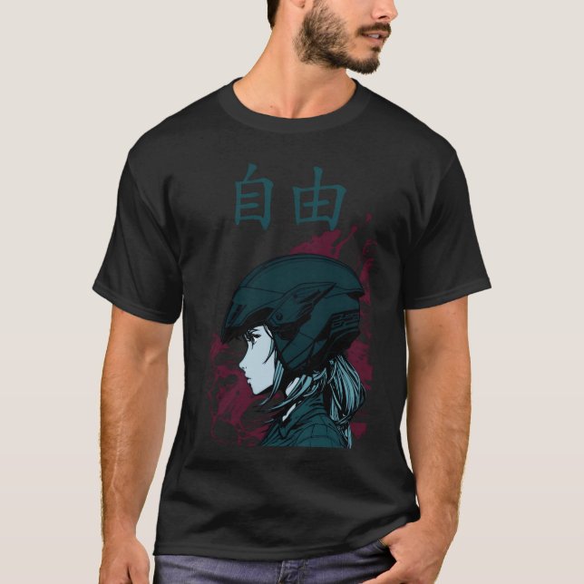 T-shirt Motorcycle anime girl family (Devant)