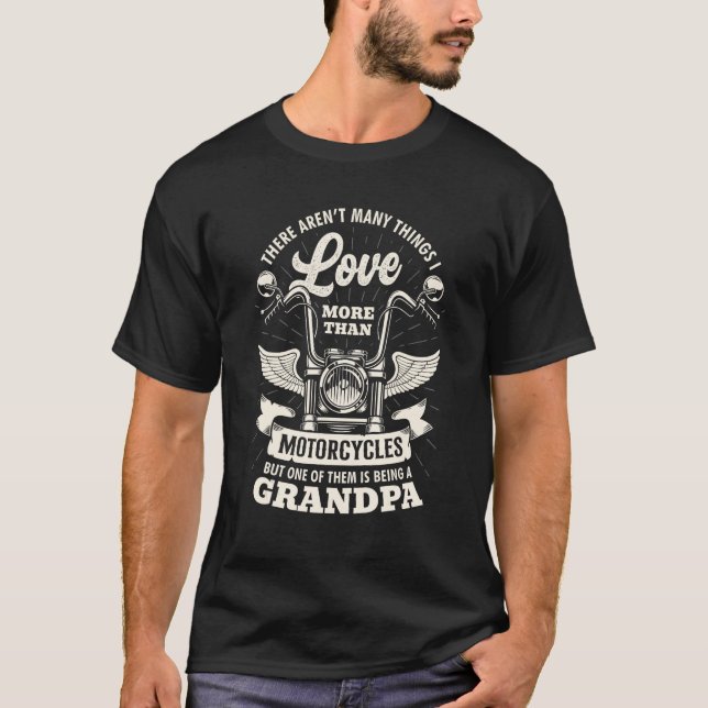 T-shirt Motorcycle Grandpa Father s Day Gif Love Motorcycl (Devant)