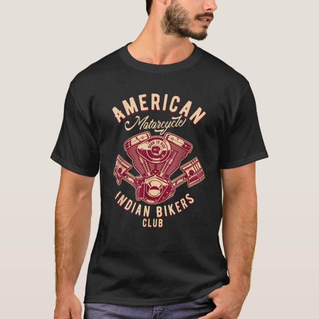 T-shirt Motorcycle Indian Bikers Club (Devant)