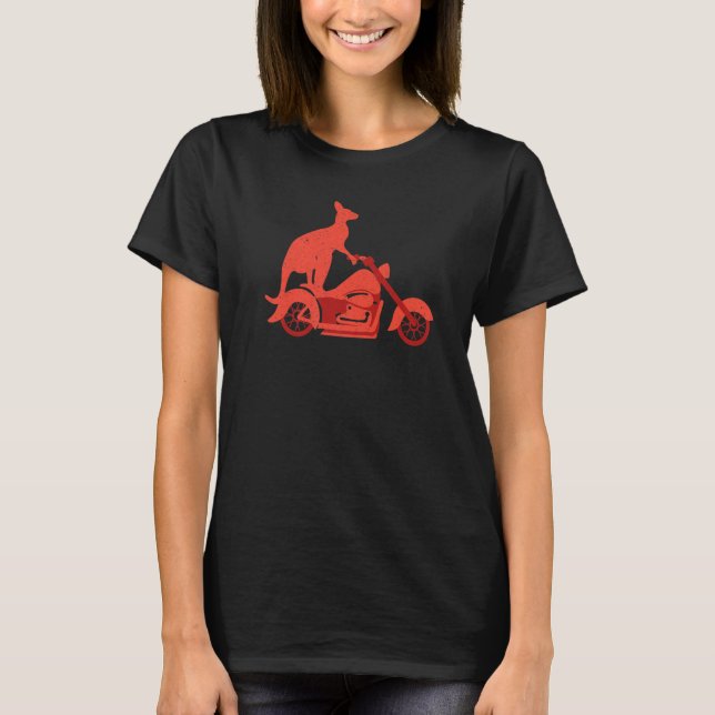 T-shirt Motorcycle Kangaroo Faune Animale Australie (Devant)