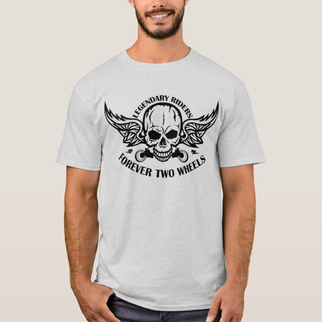 T-shirt Motorcycle legendary riders forever two wheels tet (Devant)