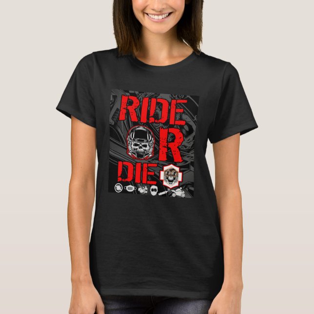 T-shirt Motorcycle  Men  Plus Size Womens Summer (Devant)
