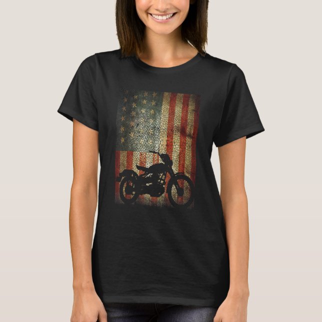 T-shirt Motorcycle Moker America Drapeau Patriotique Grung (Devant)