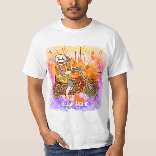 T-shirt Motorcycle Mokey Sock (Devant)