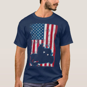 T-shirt Motorcycle Police Shirt - Flag Patriotic Thin