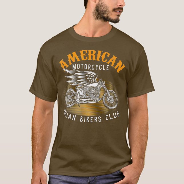 T-shirt Motorcycle Rider American Motorcycle Indian Club (Devant)