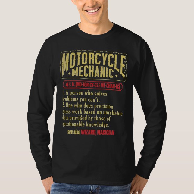 T-shirt Motorcycle Technicien Définition Motorcycle Mécani (Devant)