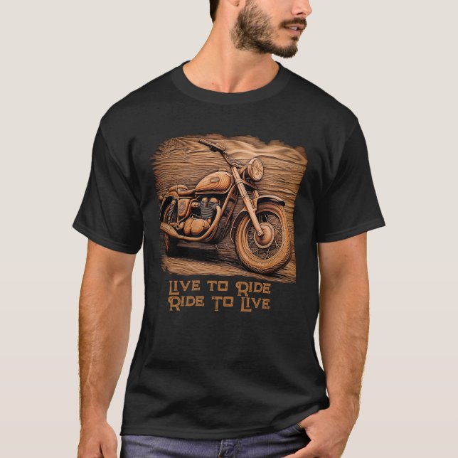 T-shirt Motorcyle Woodgrain (Devant)