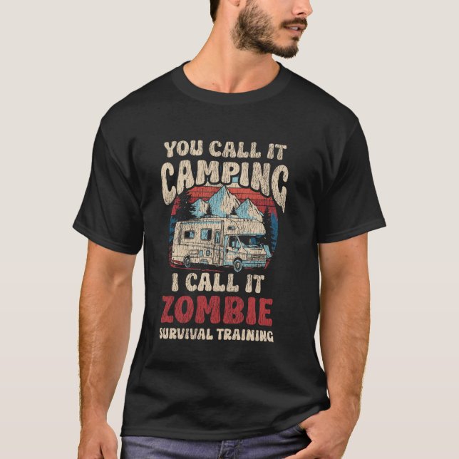 T-shirt Motorhome Camping Retro Caravan Rv Trailer You Cal (Devant)