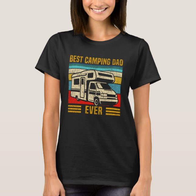 T-shirt Motorhome Camping Retro Family Best Camping Dad Ev (Devant)