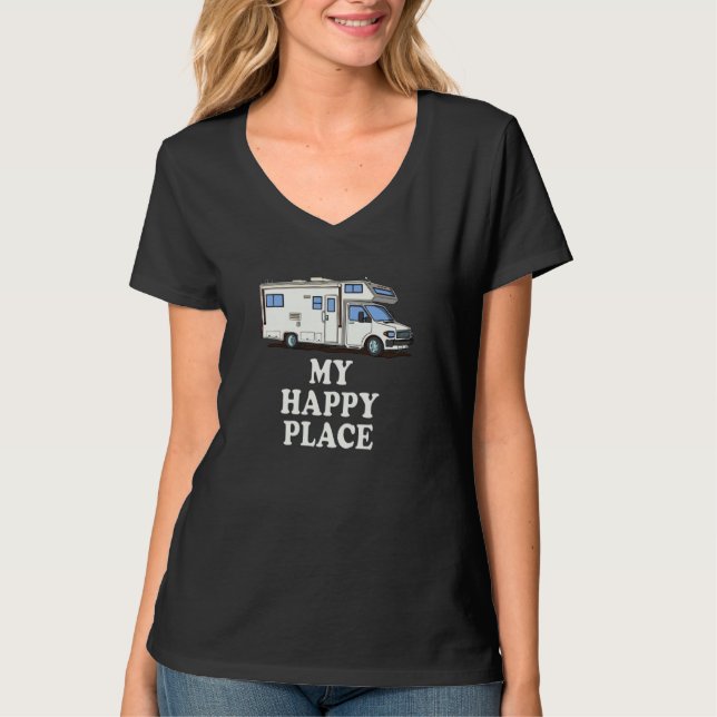 T-shirt Motorhome MY HAPPY PLACE Class C (Devant)