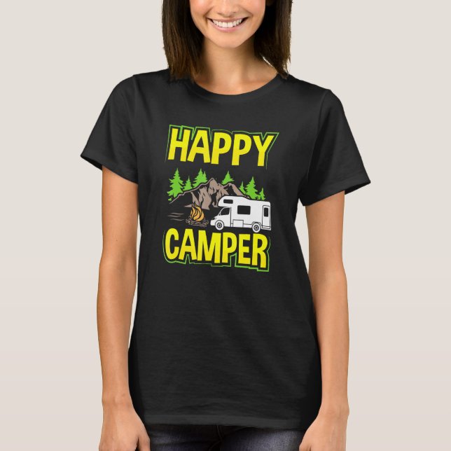 T-shirt Motorhome Rv Camping Happy Camper 3 (Devant)