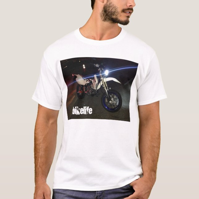 T-shirt Motos, bikelife, suzuki, supermoto (Devant)