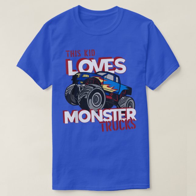 T-shirt Motosport I Trucker Kid I This Kid Love Monster T (Design devant)