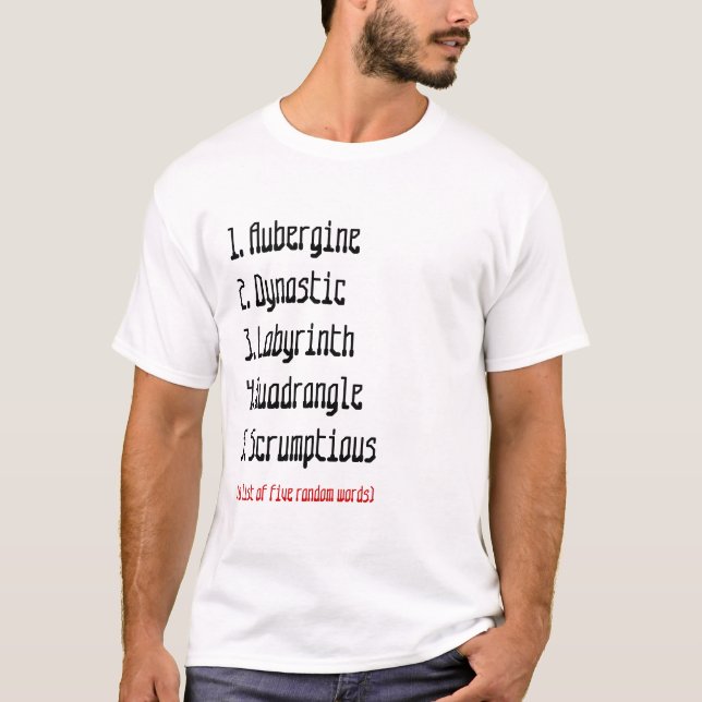 T-shirt Mots aléatoires que j'aime (Devant)