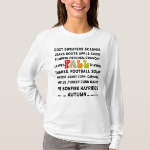 T-shirt Mots d'automne, Automne féminin