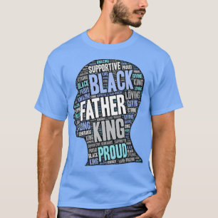 T-shirt Mots de Fête des pères de Black Man en Afro