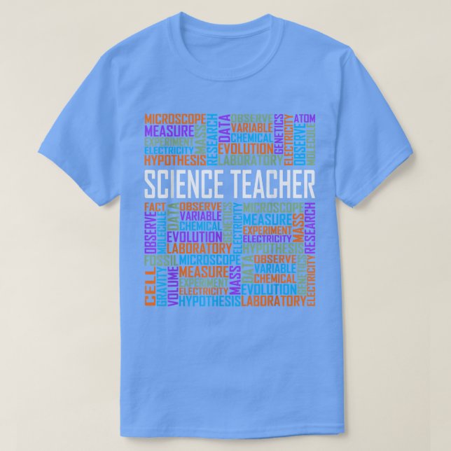 T-shirt Mots de l'enseignant en sciences Fière conception  (Design devant)
