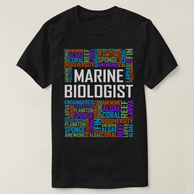 T-shirt Mots du biologiste marin (Design devant)