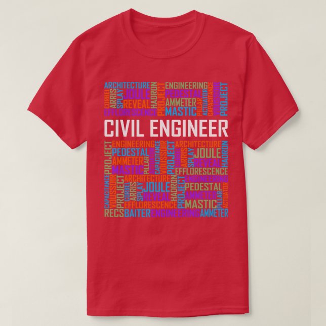 T-shirt Mots du génie civil (Design devant)